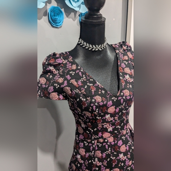 Adrianna Papell Ditsy Floral A-Line Dress - Picture 2 of 4